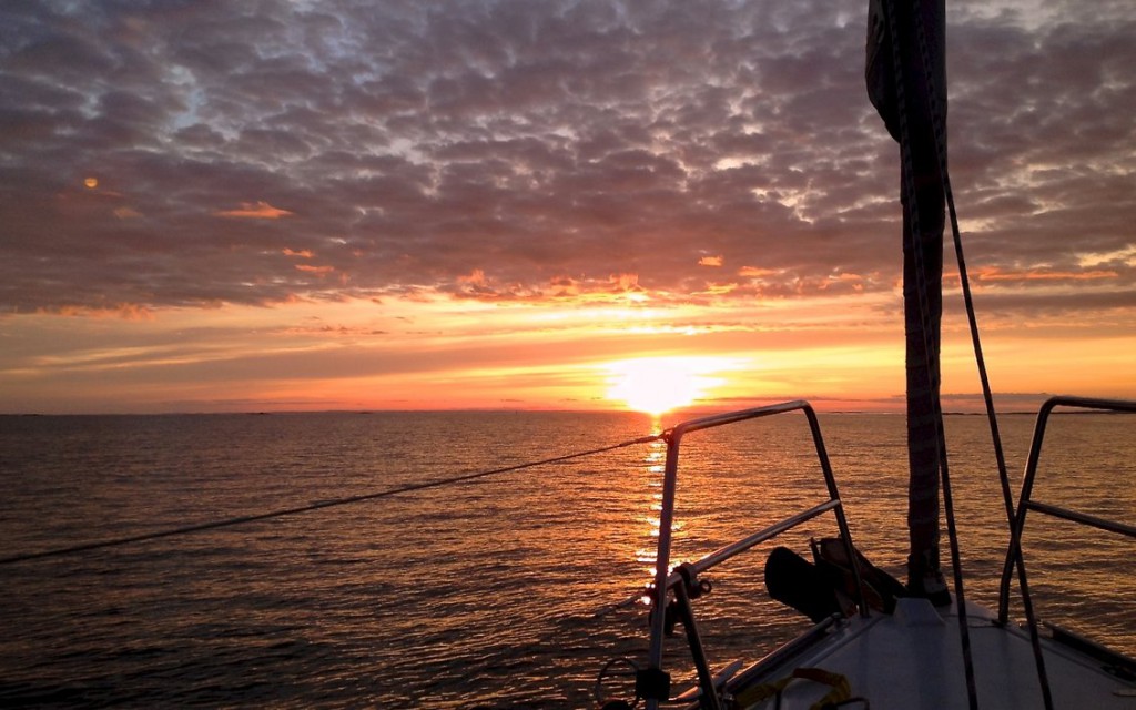 Sailing into the sunset.